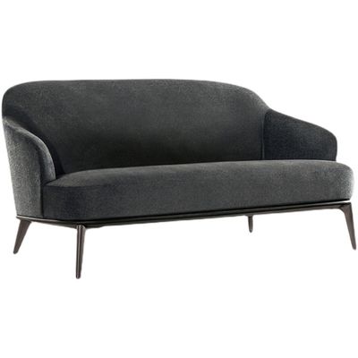 Suites résistantes de salon de tissu de noir de tache d'éraflure les anti noircissent du point de vue ergonomique le divan tapissé