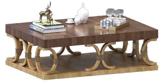 Table basse européenne en bois solide 1000*750*450mm de style de robustesse de chêne