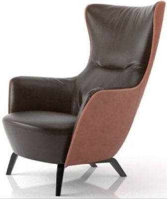 Anti haut style à ailes de chaise de Recliner de cuir de dos par fauteuil abrasif