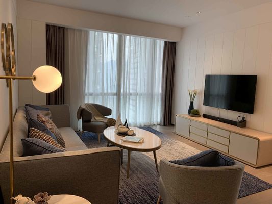 Les meubles en bois solides d'ASCOTT ont placé des ensembles de salon pour l'ODM d'appartements