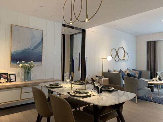 Les meubles en bois solides d'ASCOTT ont placé des ensembles de salon pour l'ODM d'appartements