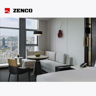 Meubles de chambre d'hôtel modernes et confortables avec bois massif et cuir