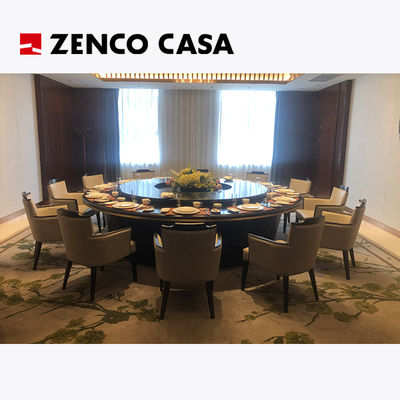Table à manger électrique avec chaises en cuir pour 12 personnes