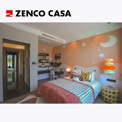Ensemble de meubles de chambre contemporains, y compris le lit pour enfants, avec une table de chevet en bois massif rond